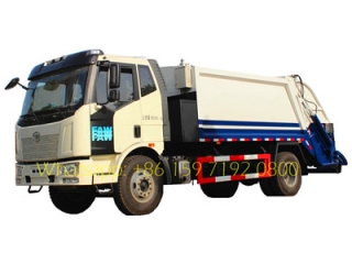 Lowest price FAW 10-12 m³ garbage compactor trucks