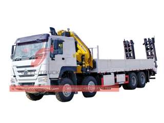 Howo 12 wheeler knuckle crane truck with self-loader