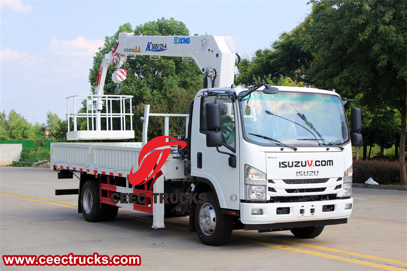 ISUZU 700P crane truck with aerial bucket