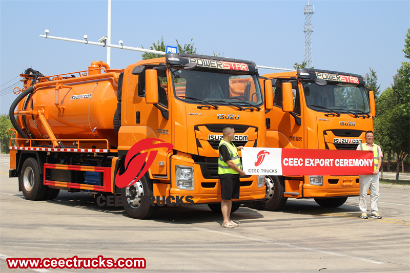 Isuzu 4x2 combined sewer cleaner truck