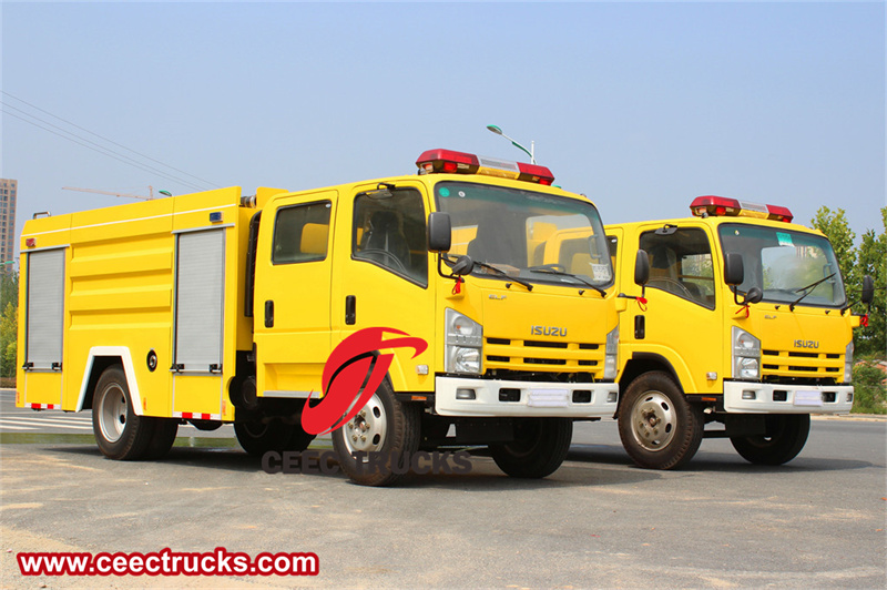 Isuzu 700P double row 5 tons fire pumper truck