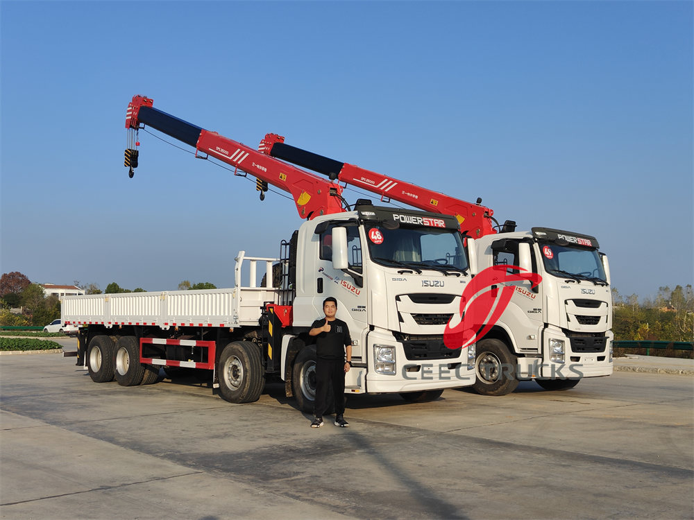 isuzu truck mouted crane