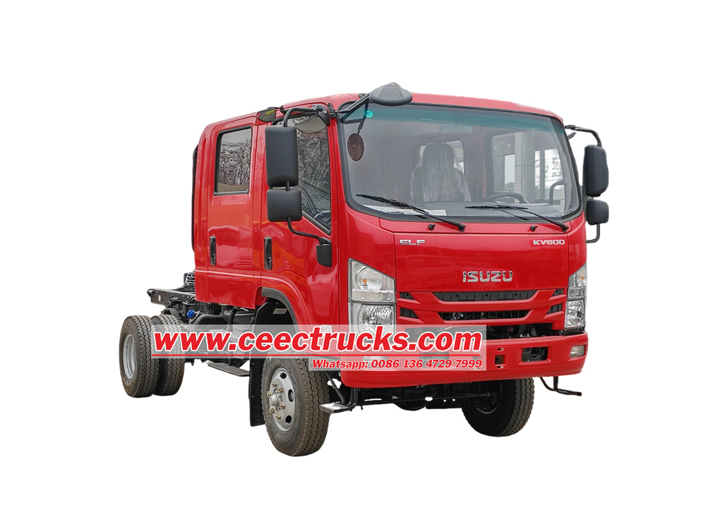 Isuzu 4x4 off road double cabin fire truck chassis