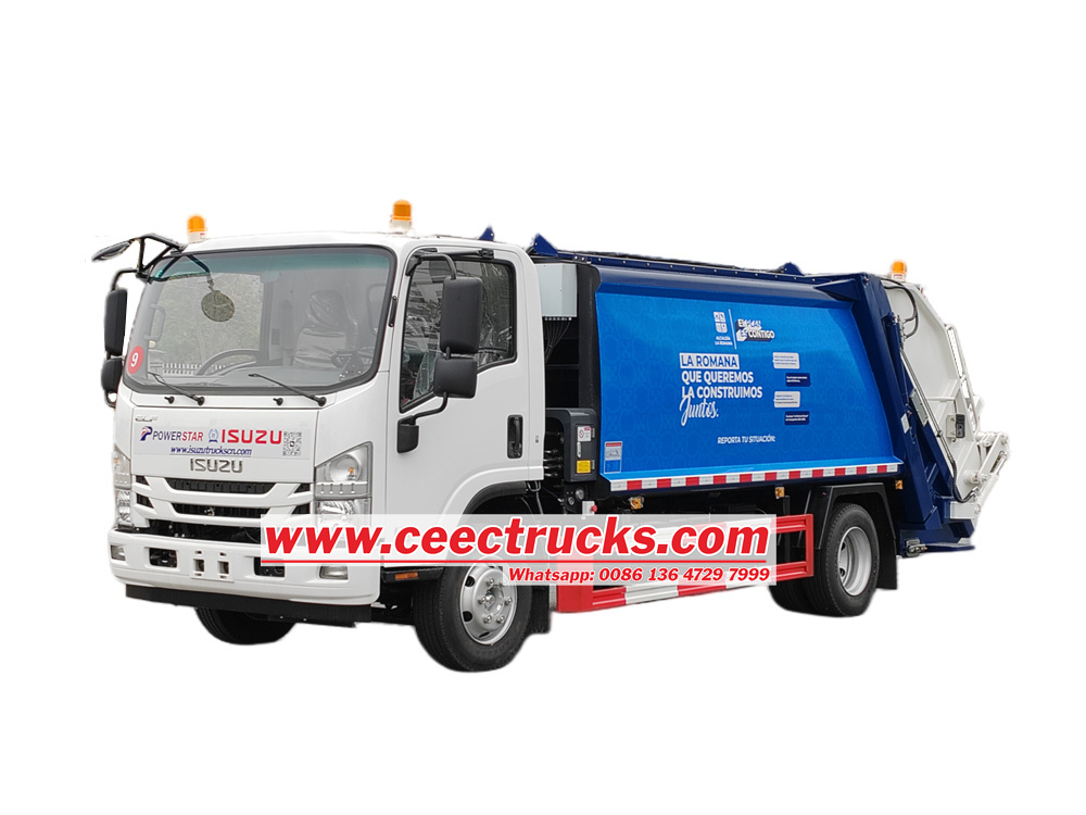 Isuzu NPR ELF automatic refuse service rear loader