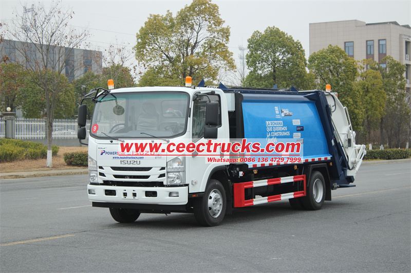 Isuzu NPR rear loader truck