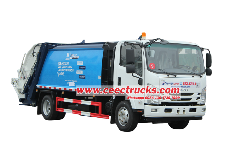 Isuzu NPR rear loader truck