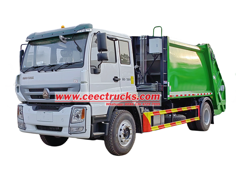 HOWO 190HP rear load trash truck