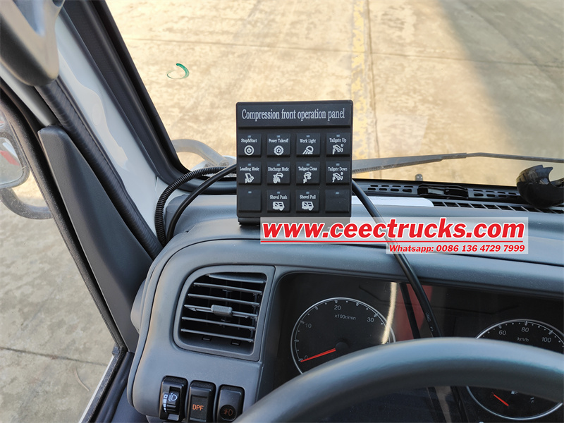 Electric control box in the cab