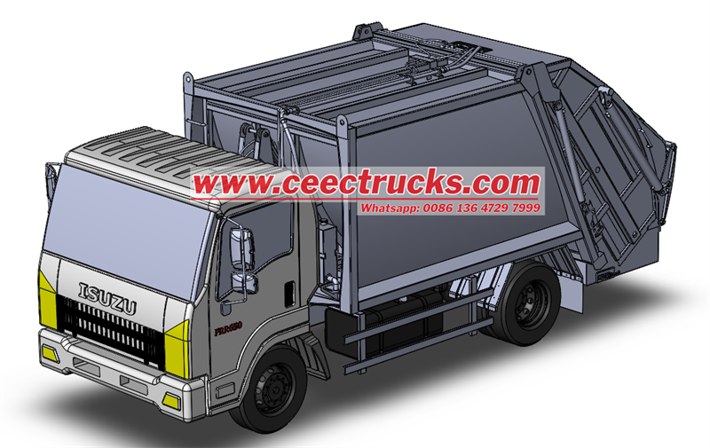 garbage compactor truck 3D design