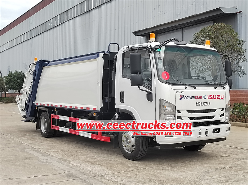 Isuzu ELF 700P rear loader compactor truck