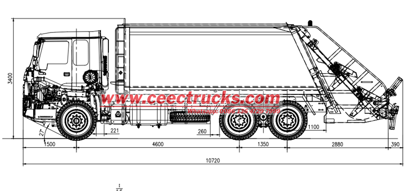 HOWO heavy-duty garbage rear loader