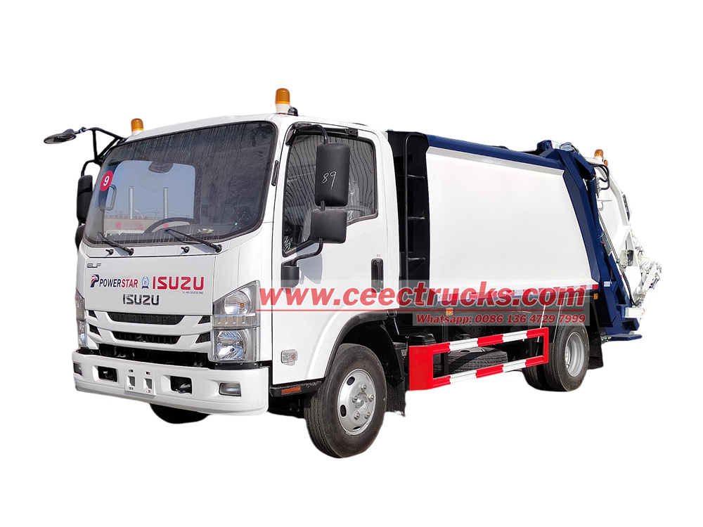 Isuzu ELF 4HK1 engine waste compactor truck