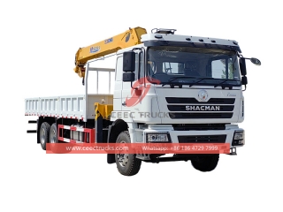 Custom-made Shacman 6×4 heavy duty cargo truck with XCMG crane