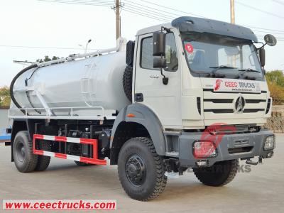 Beiben 1929 offroad 4x4 cesspit emptier 8000L vacuum suction tanker truck