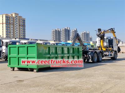 Isuzu 18 T hook lift garbage loader with hydraulic crane