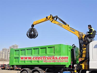 Isuzu 18 T hook lift garbage loader with hydraulic crane