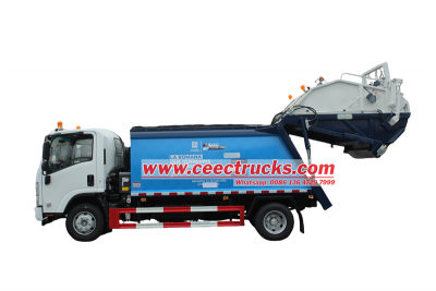 Isuzu ELF automatic rear loader garbage truck