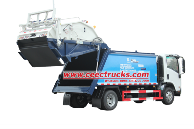 Isuzu ELF automatic rear loader garbage truck