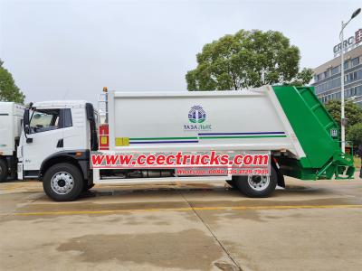 2025 new FAW 4x2 10CBM rear loader garbage truck