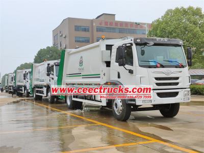 2025 new FAW 4x2 10CBM rear loader garbage truck