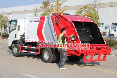 ISUZU ELF 8CBM rear loader waste collection truck