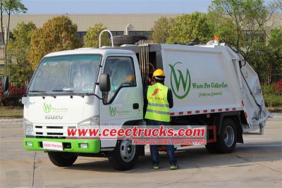 ISUZU NKR 6CBM rear end loader garbage compactor truck