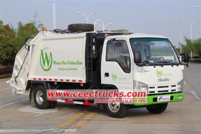 ISUZU NKR 6CBM rear end loader garbage compactor truck