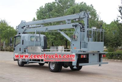 Isuzu 14m aerial platform with manlifter