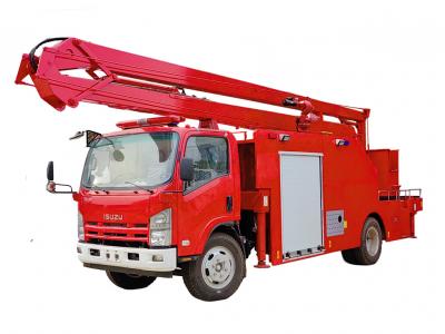 Isuzu new NPR 16m aerial lift truck with fire pumper