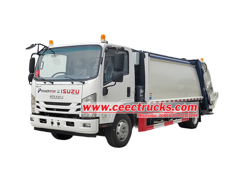 How to operate Isuzu 700P rear loader garbage truck?