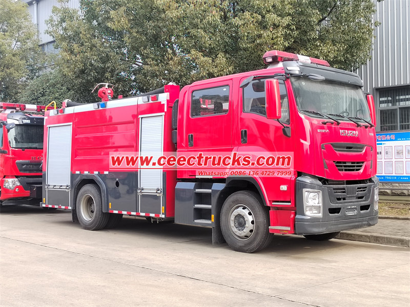 Correct operation method of ISUZU fire fighting truck