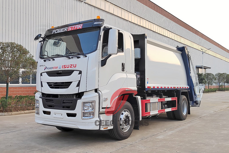 ISUZU FVR 240hp 14cbm trash compactor truck are export to Philippine