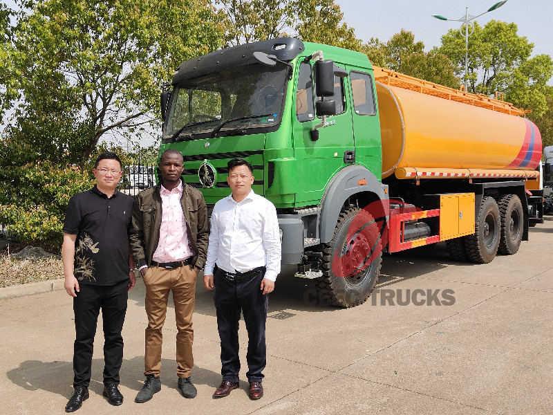 Senegal Customer visiting for purchasing and inspection BEIBEN 2642 fuel bowser