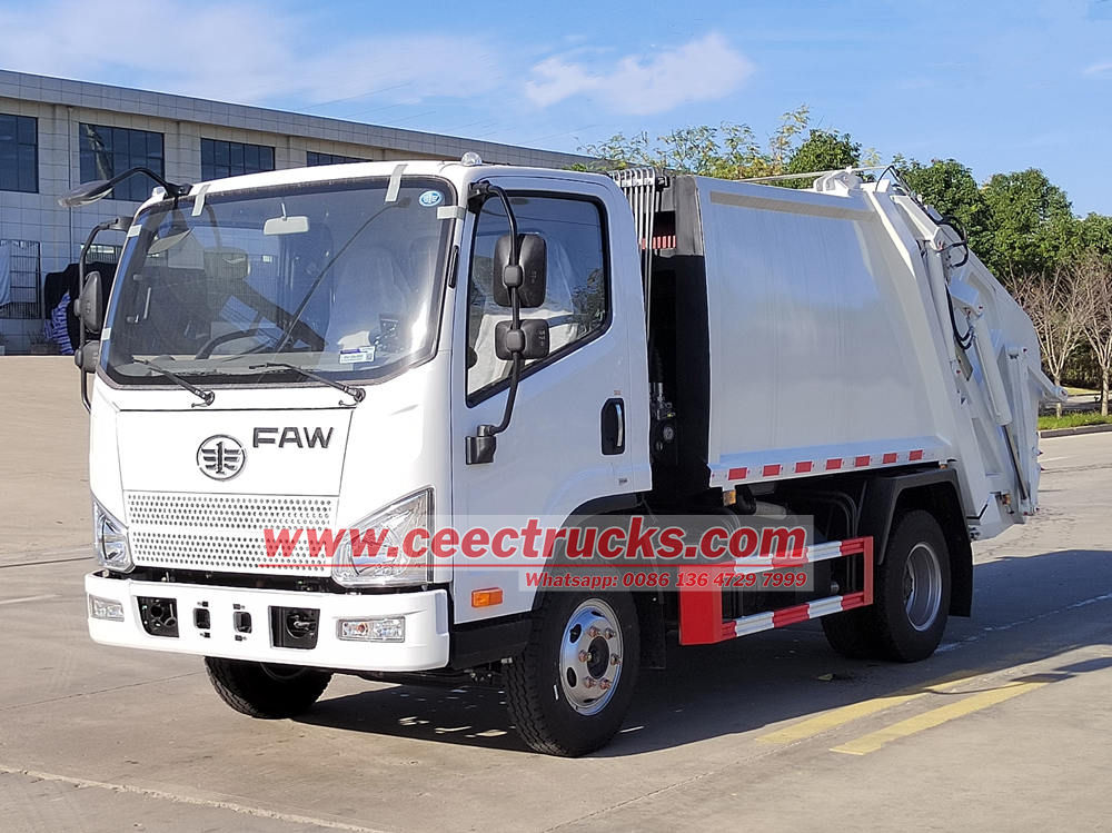 FAW 8cbm trash compactor truck