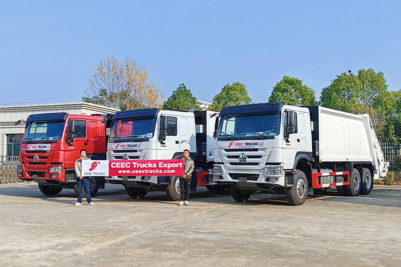 3 units Howo garbage rear loader trucks were delivered